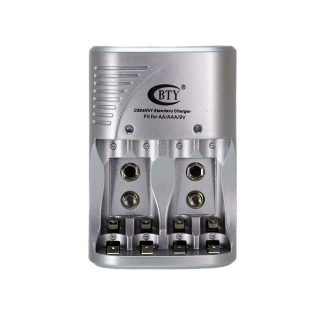 BTY-802B Battery Charger for AA AAA 9V Battery Silver Color C804HV1