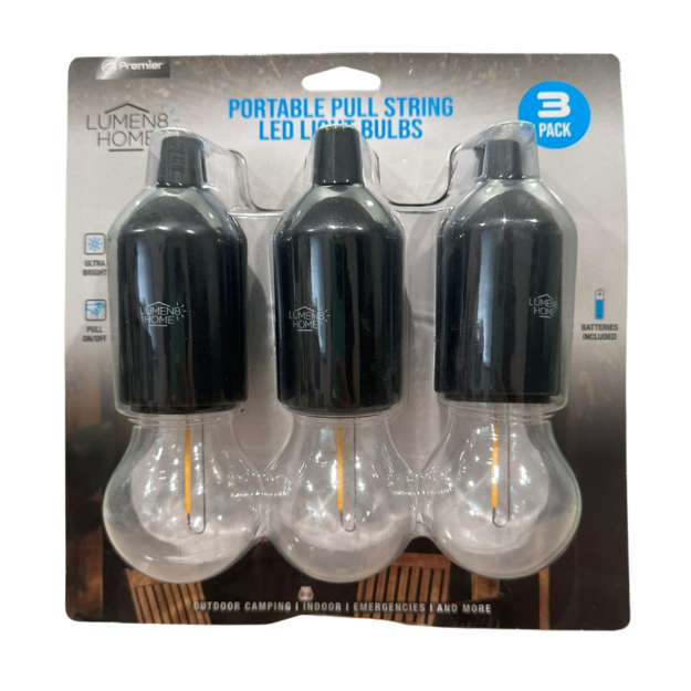 BOMBILLO LED PORTATIL 3PACK CON CORDÓN LUMEN8HOME PLED87