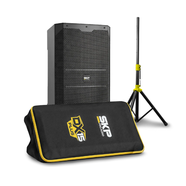 PARLANTE AMPLIFICADO CON ESTUCHE Y PEDESTAL 15 DX15 PLUS SKP