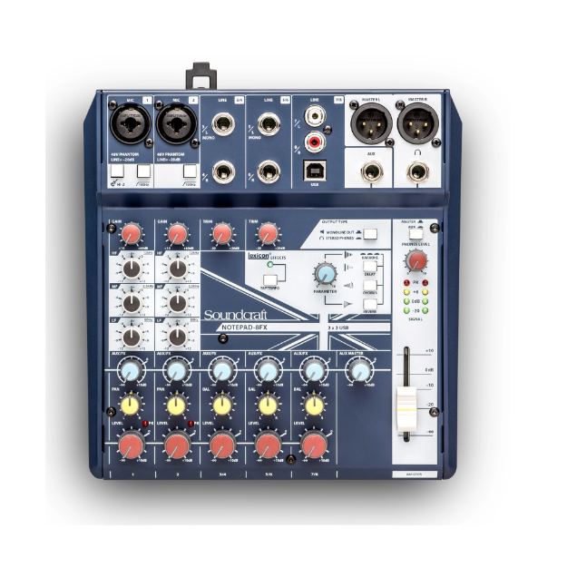 SOUNDCRAFT NOTEPAD 8FX MIXER ANALOGA 5 CH CON EFECTOS
