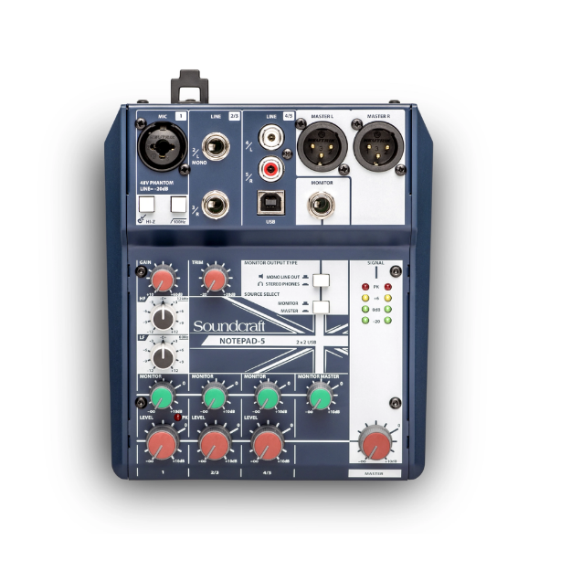 SOUNDCRAFT NOTEPAD 5 MIXER INTERFACE 3 CH