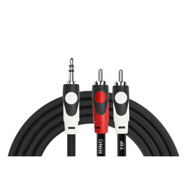 KIRLIN LGY-364L 2M BK CABLE AUDIO 2 RCA A 3 5 ST 2 MTS PVC