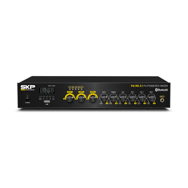 SKP PA-150 3 BT FM USB 150W AMPLIFICADOR 70 100V OHMS 3 ZONAS