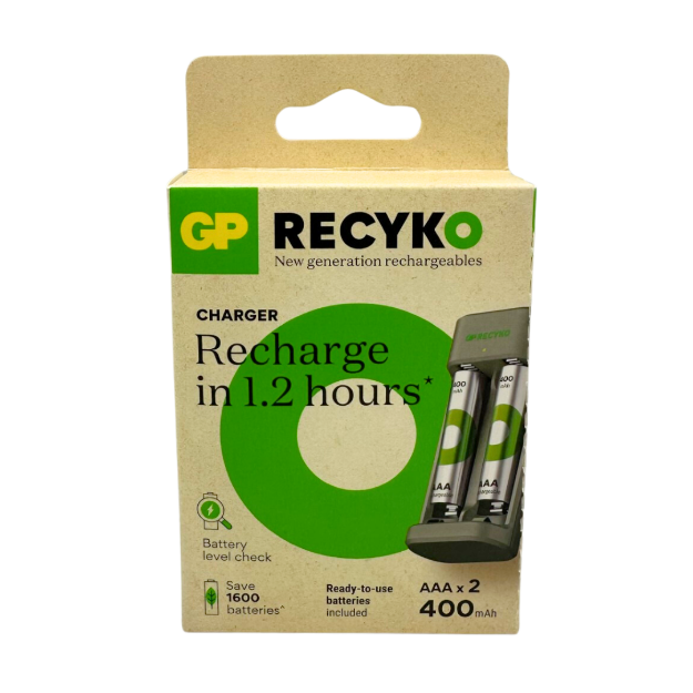CARGADOR USB PARA BATERIAS 2 X AAA 400MAH E221 GP