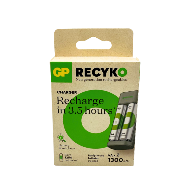 CARGADOR USB PARA BATERIAS 2 X AA 1300MAH E221 GP