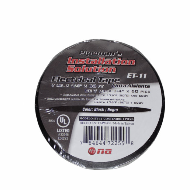 TAPE ELECTRICO NEGRO 3/4" 18MTS UL 10UDS ET-11-PK NIPPON