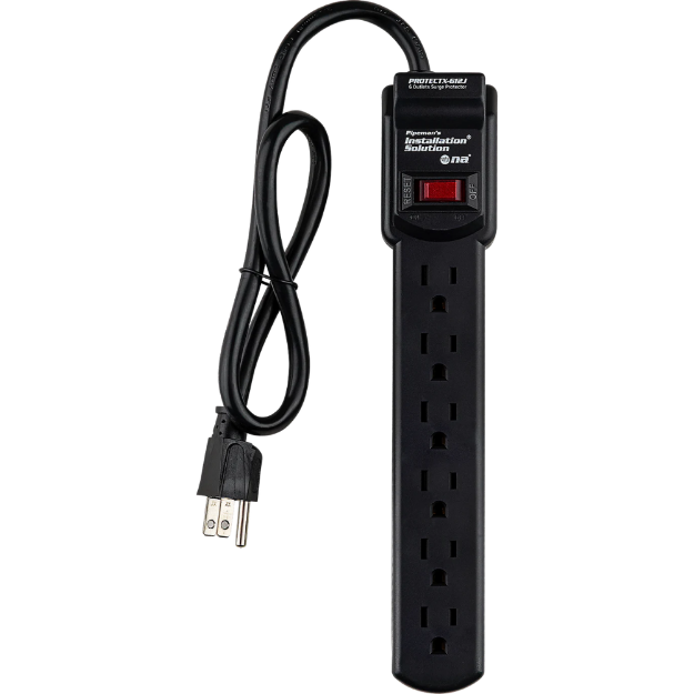 PROTECTOR DE PICOS 6 TOMAS 0.9M CABLE 245J 1875W NEGRO PROTECTX-612J NIPPON