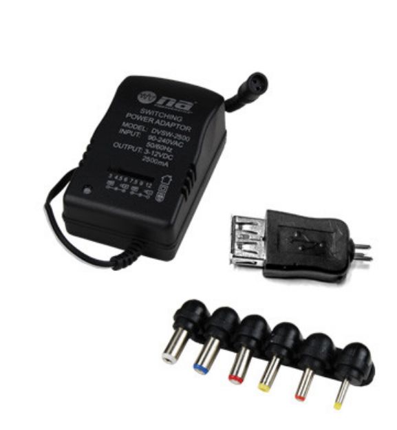 ADAPTADOR DE CORRIENTE 2.5AMP C/USB DVWS-2500 15V NIPPON