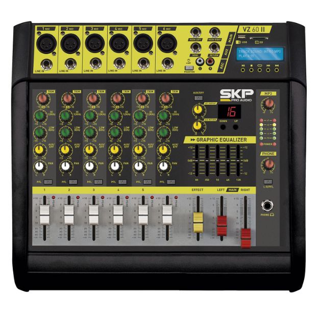 MEZCLADORA AMPLIFICADA 6 CANALES 1600 W VZ-60II SKP
