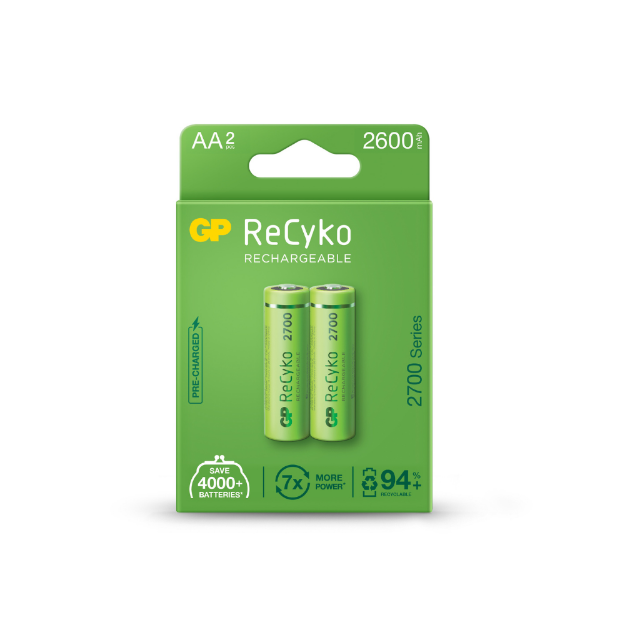 BAT AA 2600mAh RECARG BAT AA 2600MAH RECYKO GP260AAHC-2LA2 GP