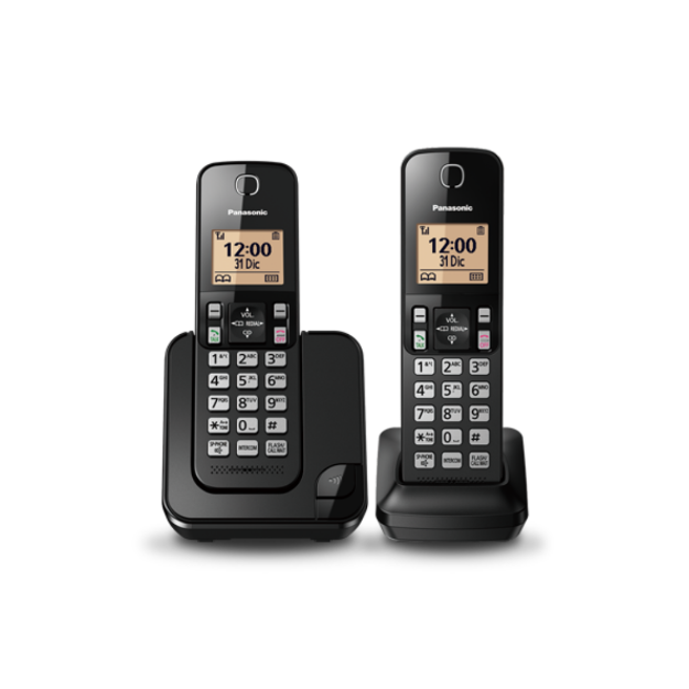 TELÉFONO INALÁMBRICO DOBLE ID LLAMADA NEGRO KX-TGC352LAB PANASONIC
