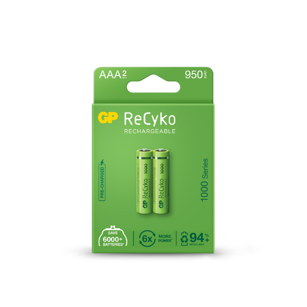 BAT AAA 1000mAh RECARG RECYKO GP100AAAHCE-2GBLA2 GP