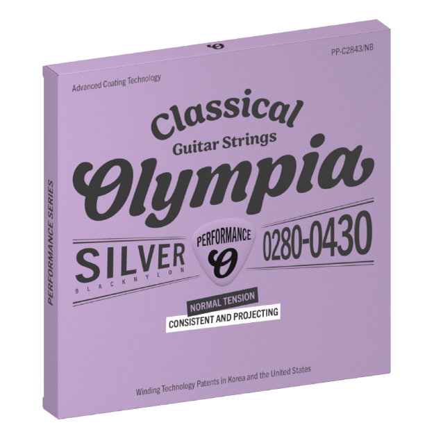 OLYMPIA PERFORMANCE PLUS PP C2843 NB CUERDAS PARA GUITARRA CLASICA NYLON NEGRO TENSION NORMAL