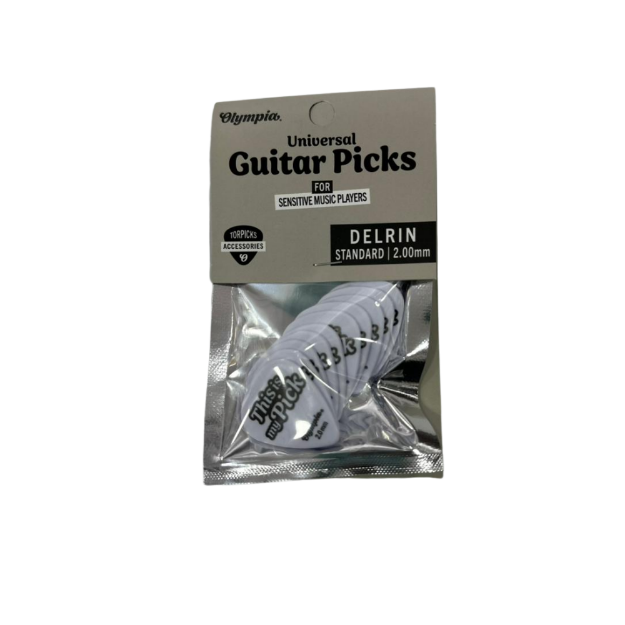 OLYMPIA OGP-DST 200WH PUA PARA GUITARRA FORMA ESTANDAR 2 00 MM COLOR BLANCO