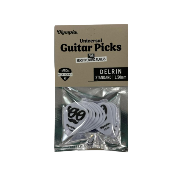 OLYMPIA OGP-DST 150WH PUA PARA GUITARRA FORMA ESTANDAR 1 50 MM COLOR BLANCO