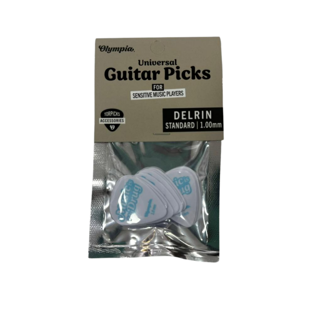 OLYMPIA OGP-DST 100WH PUA PARA GUITARRA FORMA ESTÁNDAR 1 00 MM COLOR BLANCO