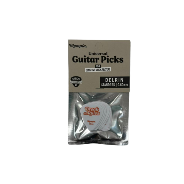 OLYMPIA OGP DST 060WH PUA PARA GUITARRA PUA FORMA ESTANDAR 0 6 MM COLOR BLANCO