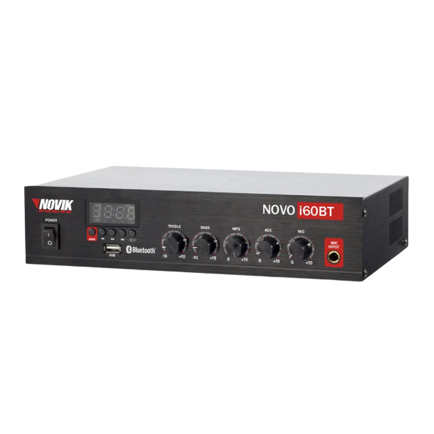 NOVIK NOVO-I60BT 60W 100V/8OHMS 3 CANALES BT/MP3 MEZCLADOR AMPLIFICADO