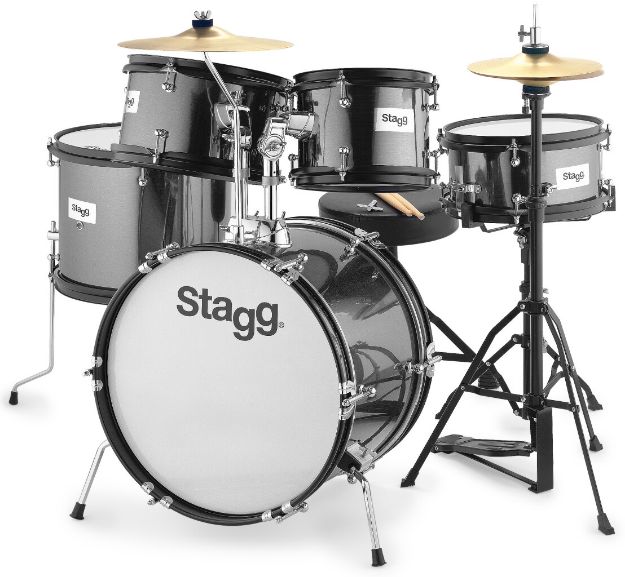 STAGG TIMJR5/16BK BATERIA P/NIÑO 5 PIEZAS NEGRA