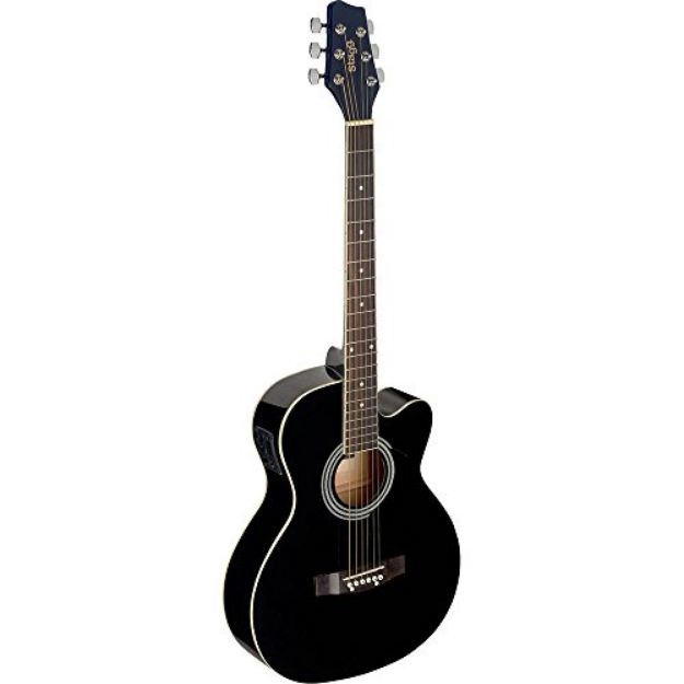 STAGG SA20ACEBK GUITARRA ELECTROACUSTICA 38" CUERDA METAL NEGRA