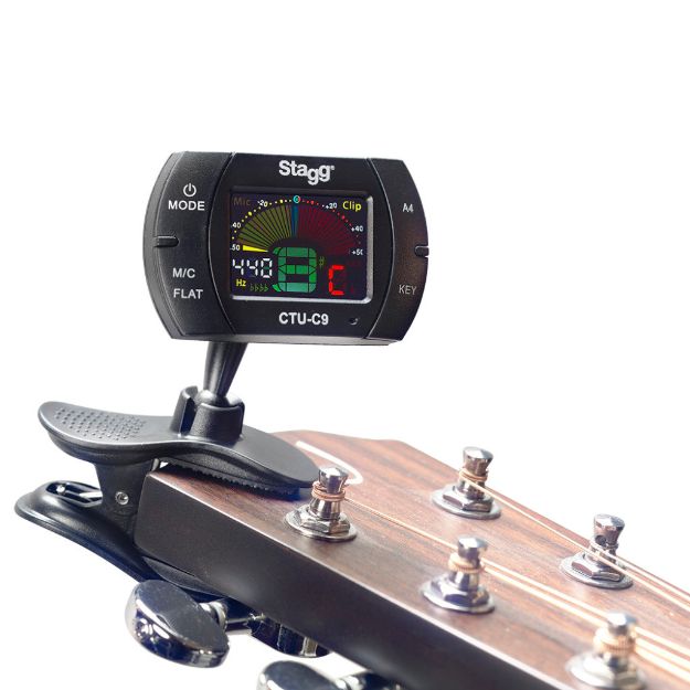 STAGG CTU-C9 AFINADOR CROMATICO P/GUITARRA/UKULELE/VIOLIN DISPLAY COLOR