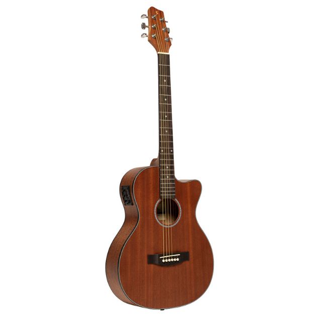 GUITARRA ELECTROACUSTICA 38" CUERDA METAL AUDITORIO MAHO OSCURO CLARO TRAVEL SA25ACE STAGG