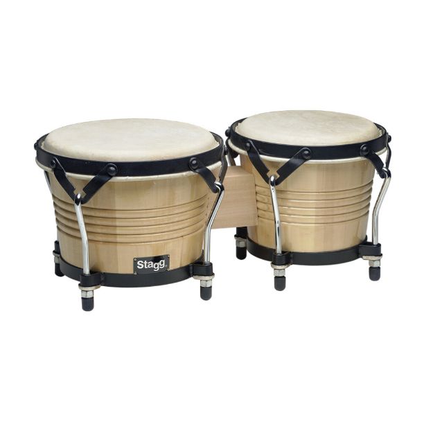 BONGO 7.5 -6.5 NATURAL AROS Y PIES DE ACERO C/LLAVE DE AFINACION BW-200-NAT STAGG