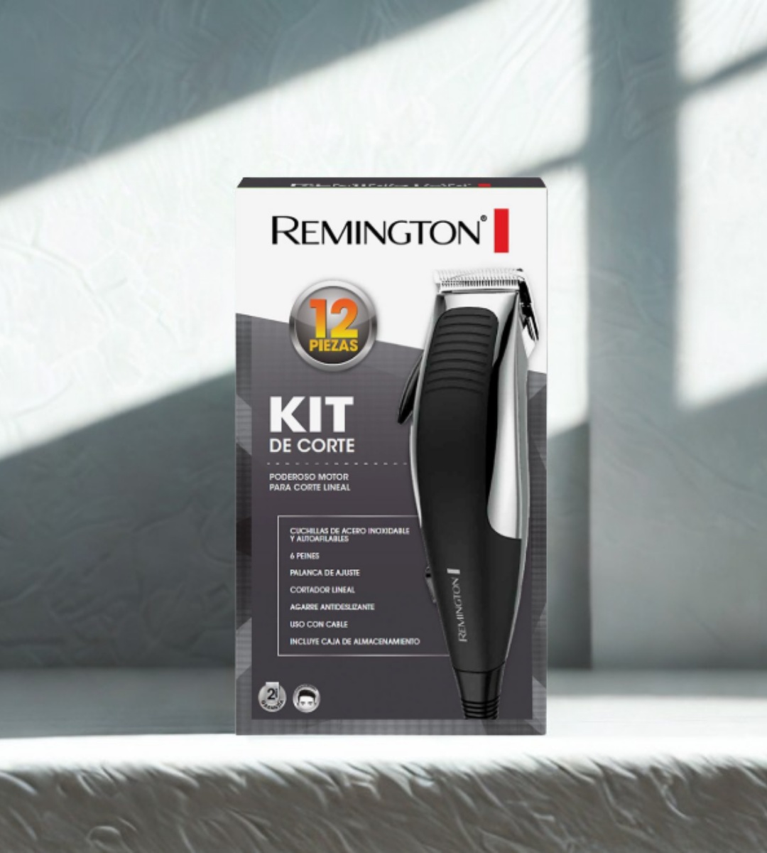 Remington cortadora de cabello alambrica inox autoafilable cromada negro HC1080A-110F