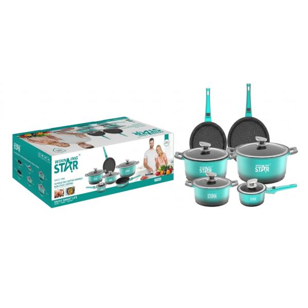 Set de Ollas WINNINGSTAR ST-5106 6 Piezas Antiadherente Aluminio Fundido