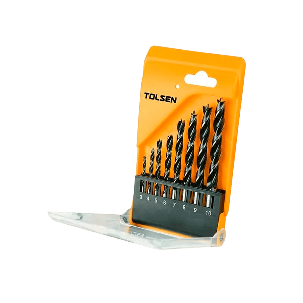 Juego de brocas para taladro, Tolsen, de madera, 8pcs, tamaño 3, 4, 5, 6, 7, 8, 9, 10mm, 75626