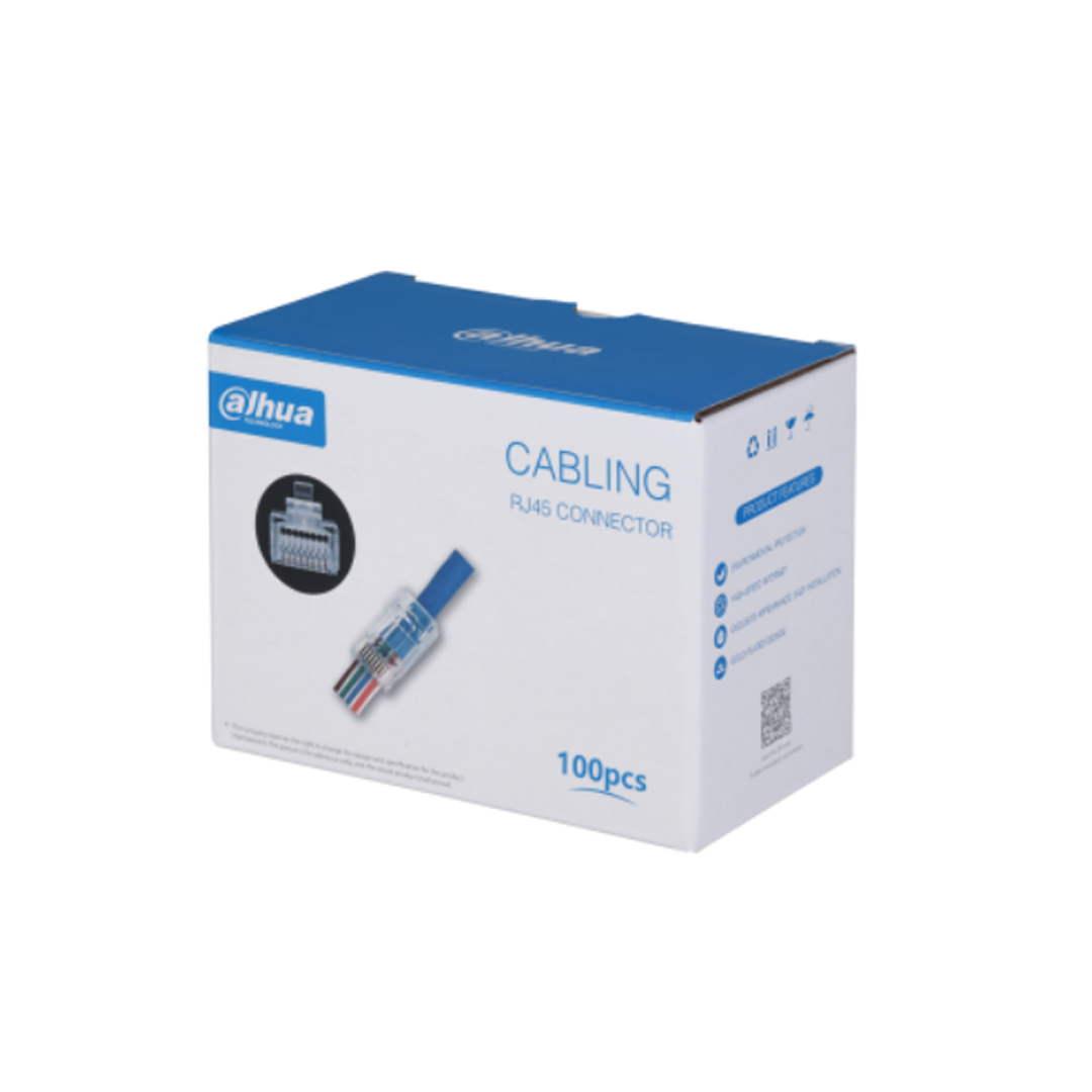 CAJA DAHUA DE 100 CONECTORES RJ45 CAT5E PASS THROUGH PFM976-531-PT