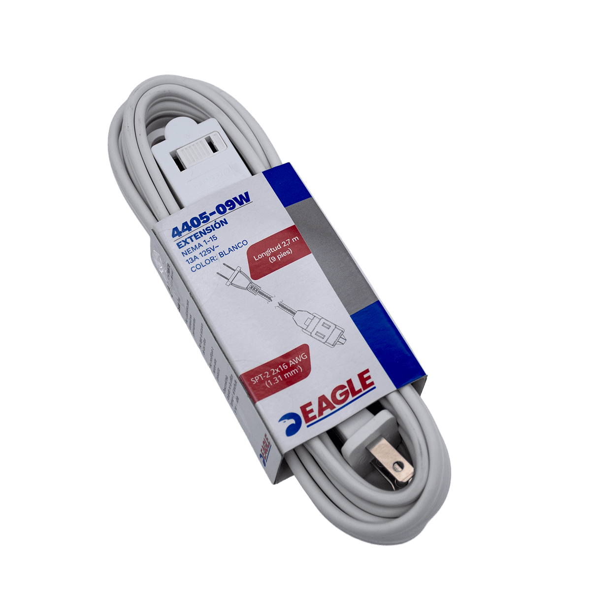 Regleta Eagle FP0161 3 Tomas Extensión 13 a 2.7m 125 V
