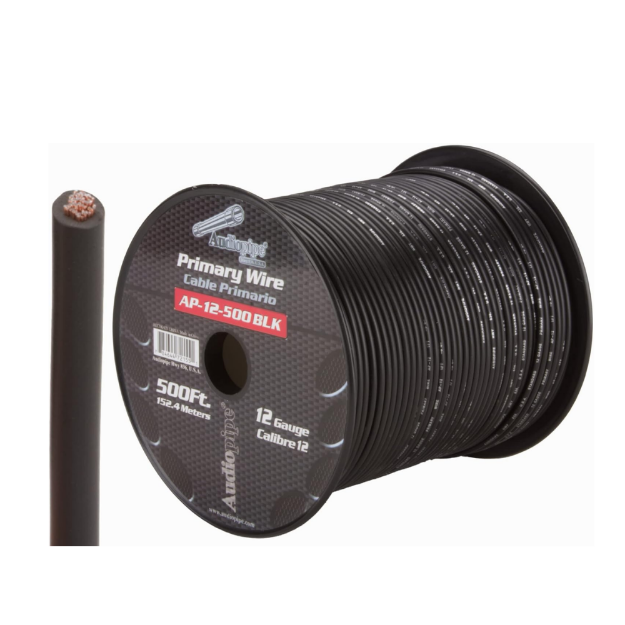 ROLLO CABLE AUTOMOTRIZ 152 MTS #12 NEGRO AUDIOPIPE