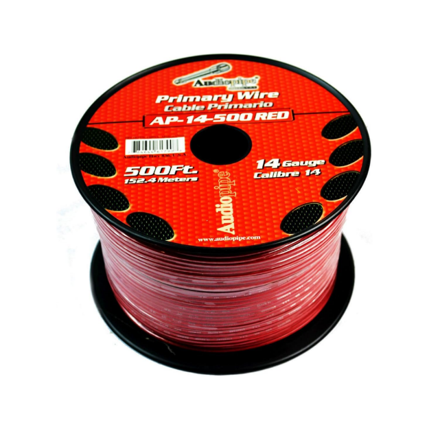 ROLLO CABLE AUTOMOTRIZ 152 MTS #14 ROJO AUDIOPIPE