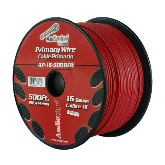 ROLLO CABLE AUTOMOTRIZ 152 MTS #16 ROJO AUDIOPIPE