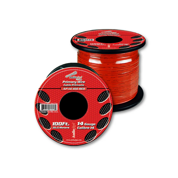 ROLLO CABLE AUTOMOTRIZ 30 MTS #14 ROJO AUDIOPIPE