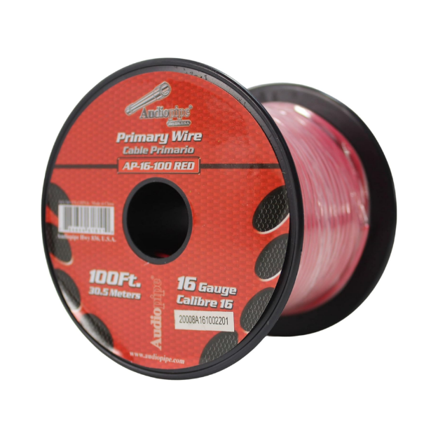 ROLLO CABLE AUTOMOTRIZ 30 MTS #16 ROJO AUDIOPIPE