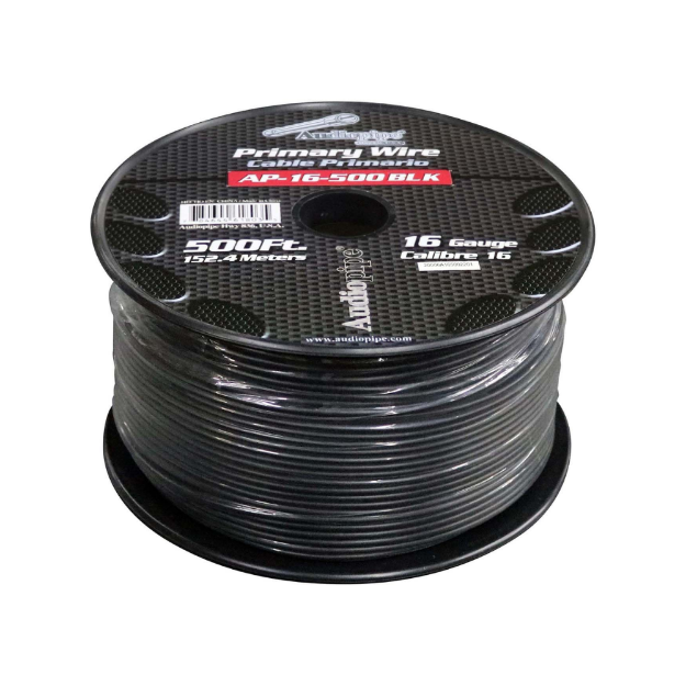 ROLLO CABLE AUTOMOTRIZ 152 MTS #16 NEGRO AUDIOPIPE