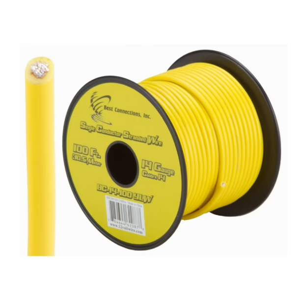ROLLO CABLE AUTOMOTRIZ 30 MTS #14 AMARILLO AUDIOPIPE
