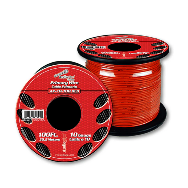 ROLLO CABLE AUTOMOTRIZ 30 MTS #10 ROJO AUDIOPIPE