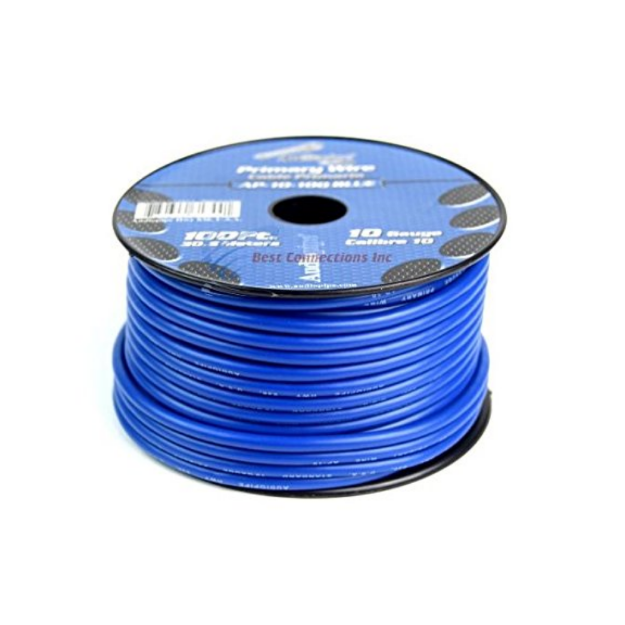 ROLLO CABLE AUTOMOTRIZ 30 MTS #10 AZUL AUDIOPIPE