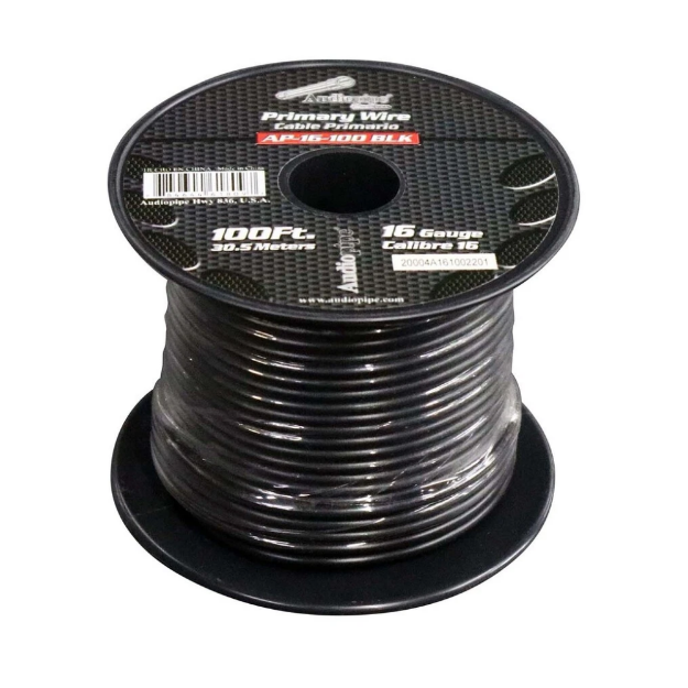 ROLLO CABLE AUTOMOTRIZ 30 MTS #16 NEGRO AUDIOPIPE
