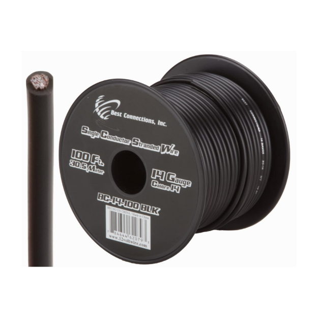 ROLLO CABLE AUTOMOTRIZ 30 MTS #14 NEGRO AUDIOPIPE
